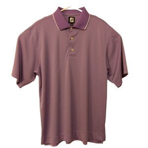 Footjoy FJ golf polo shirt Men's M Medium Short Sleeve purple collared polyester